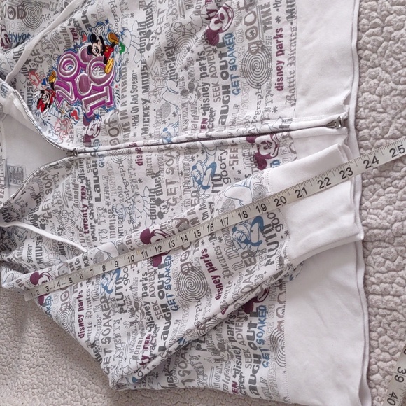 Walt Disney World Disneyland Resort 1X 2010 Word Print Full Zip Embroider Hoodie - Picture 8 of 15